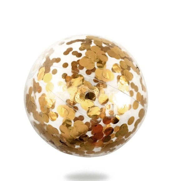 Clear Confetti Beach Ball in Gold - Picture 3 of 5